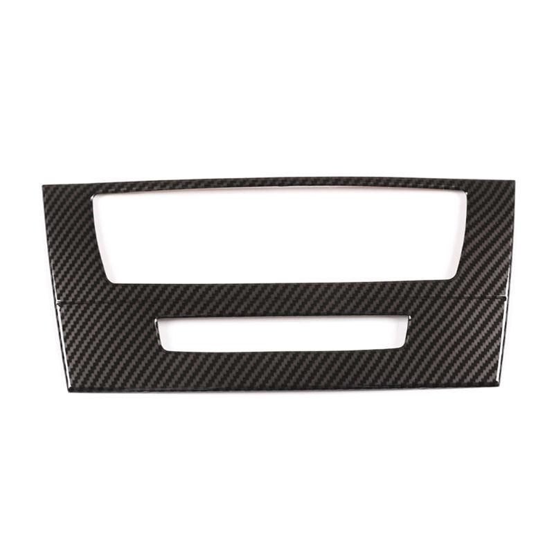 For BMW 3 Series E90 E92 E93 2005-2012 ABS Car Styling Center Console CD Volume Control Panel Frame Carbon Fiber Texture Trim