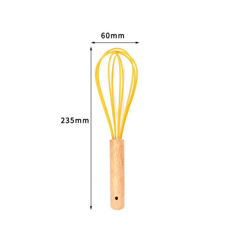 Moderner Silikon-Schneebesen mit Holzgriff zum Kochen und Backen