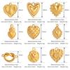 3Pcs Sweet Heart Charms Stainless Steel 3D Lucky Sacred Heart Pendants Handmade Jewelry Making Accessories DIY Necklace Earrings