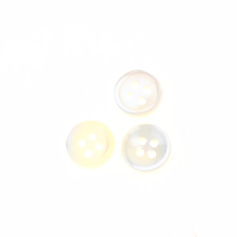 4 Holes Polished Freshwater River Shell Buttons Small Round Thin Edge Durable for Shirts Blouses Handmade Apparel Making