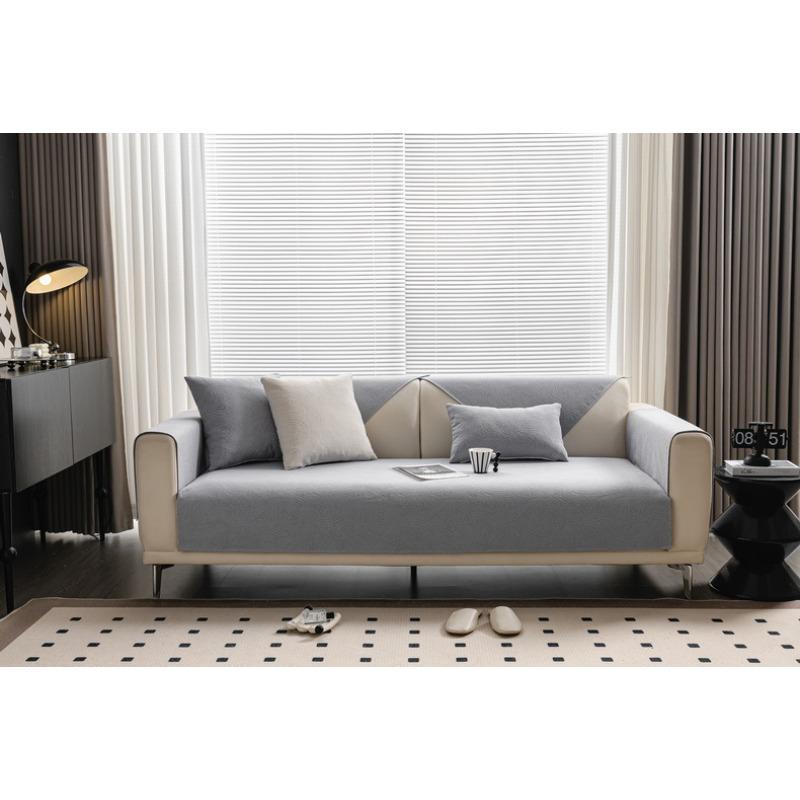 Light Luxury Solid Color Sofa Cushion Chenille Universal Simple Non-slip Sofa Cover Cloth Cover Seat Cushion for All Seasons