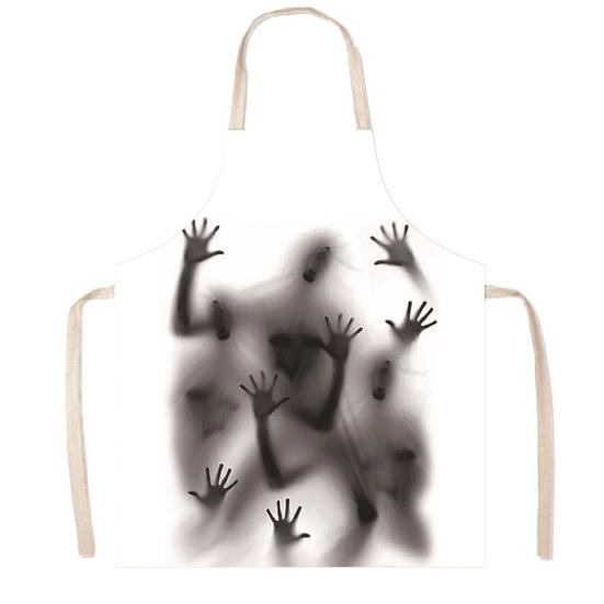 Funny Prank Gift Halloween Butcher Apron with Realistic Blood Stain, Washable Protective Work Apron, Spooky Kitchen Decor Horror Costume Prop