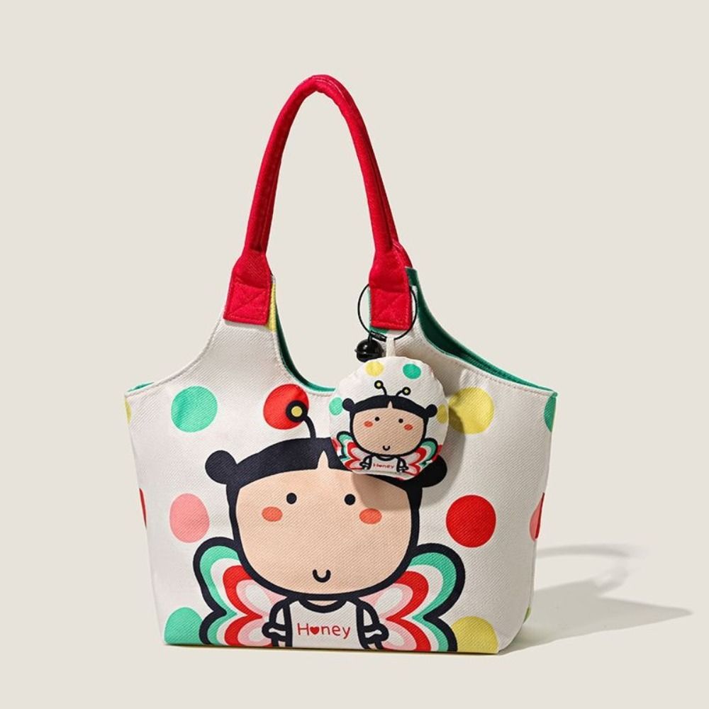 Fashion Cute Print Women's Cartoon Handbag Portable Durable Shoulder Bag Shell Bag Canvas Bag Travel Fabric Handbag
