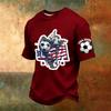 Men's V-Neck Printed Short Sleeve T-Shirt, Lightweight Breathable Casual Summer Top