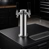 Stainless Steel Two Faucet Beer Column | ChromeBeer with Taps, for Party