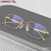 Men Pure Titanium Eyeglasses Frame Women Ultralight Rimless Glasses Blue Light Blocking Lens Prescription Myopia Reading Eyewear