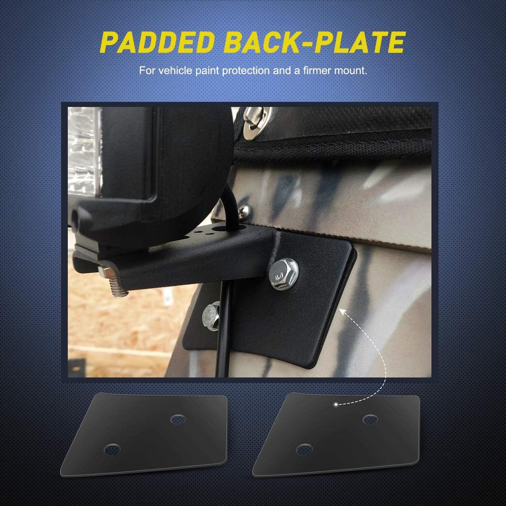 2PCS A-Pillar Windshield Hinge Mounting Brackets for Offroad LED Fog Light Work Light for 2007-2017 For Jeep For Wrangle