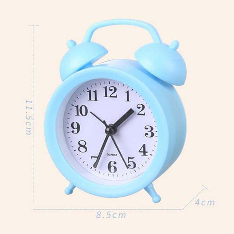 1Pc Home Decoration Mini Small Alarm Clock Creative Quartz Round Alarm Clock Portable Desktop Ornaments