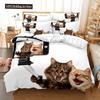 3D Cat Cute Kitten Pattern Duvet Cover Cat Kids Bedroom Decoration Cat Bedding Set For Women Girls Boys Gifts With Zipper 3Pcs