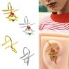 Non Pierced Lip Cuff Ring Fake Septum Clip On Nose Ear Lip Ring Jewelry for Women Men Stainless Steel Lip Ring Decor