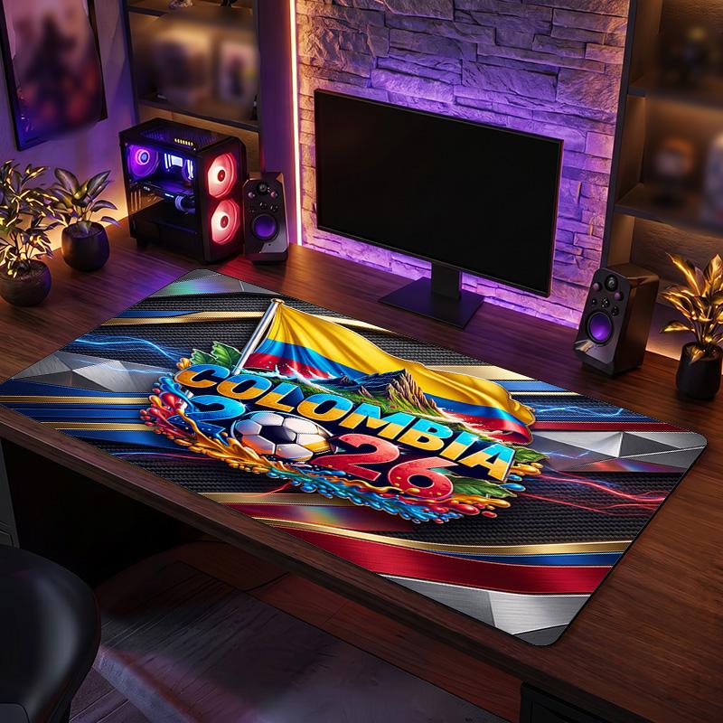 Colombia Football Crest Mouse Pad, Extended Non Slip Rubber Desk Mat for Gaming Office Laptop Fan Gift