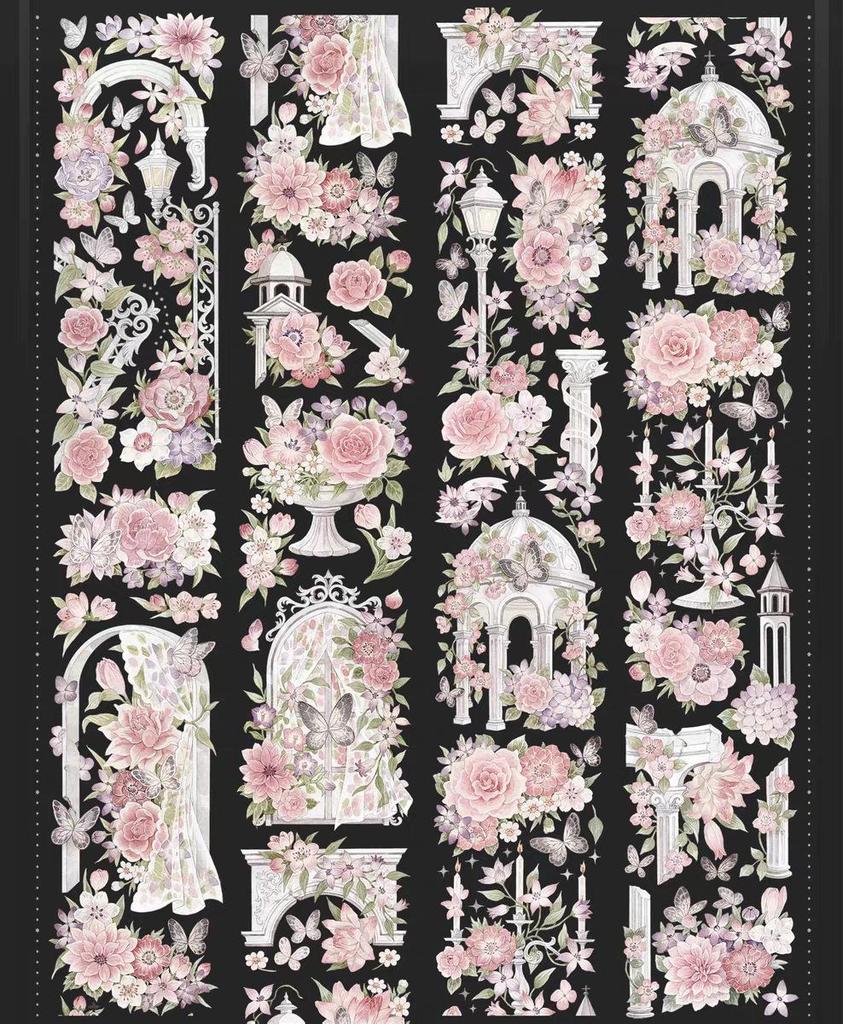 Falling Sunset Tide Washi Tape & Stickers for Journals: Flowing Hemp Ancient Style