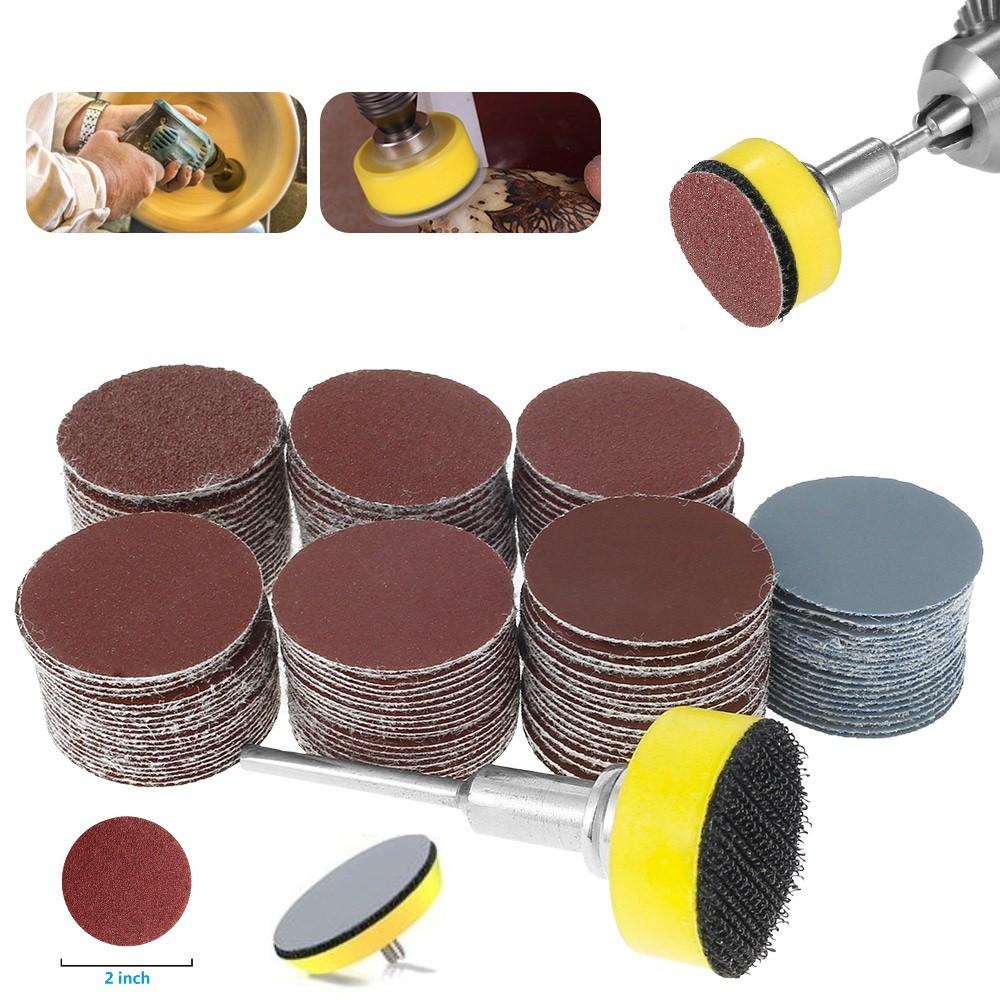102/52pcs DIY Flocking Sanding Discs Pad Kit 1/2/3 Inch Grit Abrasive Polish Wheel Wood Sanding Paper Set for Dremel Rotary Tool