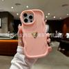 Gold love applies to Apple 16promax mobile phone case 15plus14 anti-drop 13 wavy pattern 12 soft cover