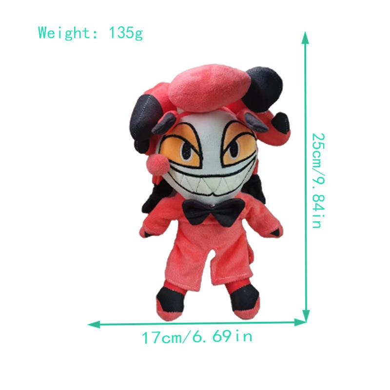 Hazbin Hotel Niffty Plüschtier 25cm Niedliches Rotes Outfit Dämon Stoffpuppe Cartoon Anime Merchandise Weiche Plüschtiere Geschenk für Fans Kinder Sammlerstück