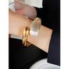 European and American Spring/Summer High-End Two-Tone Open-Ended Niche Design Bracelet for Women, Minimalist Style, Unique and Simple Wristband