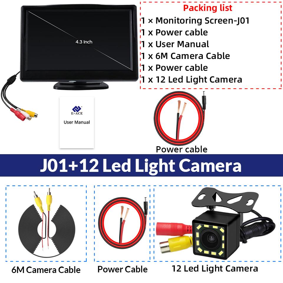 4.3 Inch Rear View Camera Monitor Screen Reversing Camera for Car Parking Parking System Camera for Vehicle
