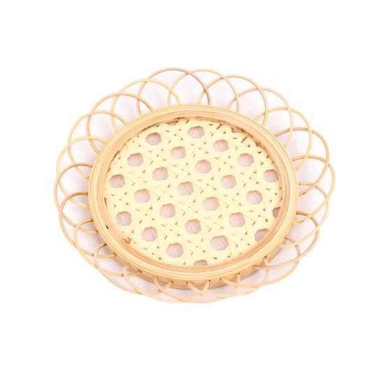 

Talos бамбуковая тканая винтажная форма цветка полая корзина для хранения подставки для чашек декор стола Large Hole*