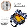 Blue Ornate Floral Mediterranean Sicilian Tile Insulated Lunch Bag for Kids School Cooler Thermal Food Box Tote Leakproof