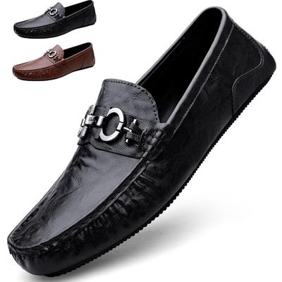 Doudou Buty Męskie Prawdziwa Skóra Bydlęca Wysokiej Klasy Jednopedałowe Buty Lazy Casualowe Skórzane Buty Męskie Mokasyny