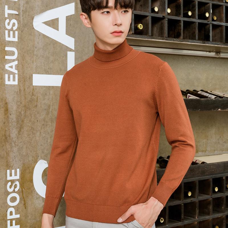 Sweater High Collar Autumn and Winter Men's Pullover Knit Sweater Loose Casual Long-sleeved Wild Wool Sweater