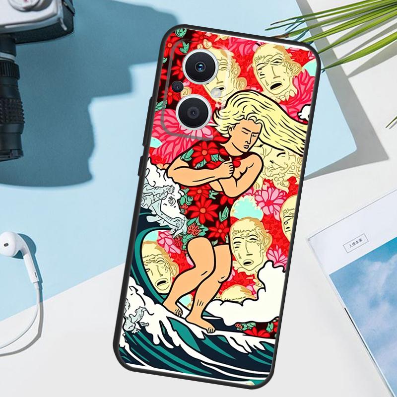 Japanese Surfers Cover For OPPO Reno 8T 7 8 Lite 14F 13F 12F 11F 14 13 12 11 10 OPPO Find X8 X6 X5 X9 Pro Case