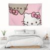Sanrio Hello Kitty and Cat Cartoon Tapestry Vibrant Kawaii Anime Home Decoration Modern Wall Art Gift for Kitty Fans