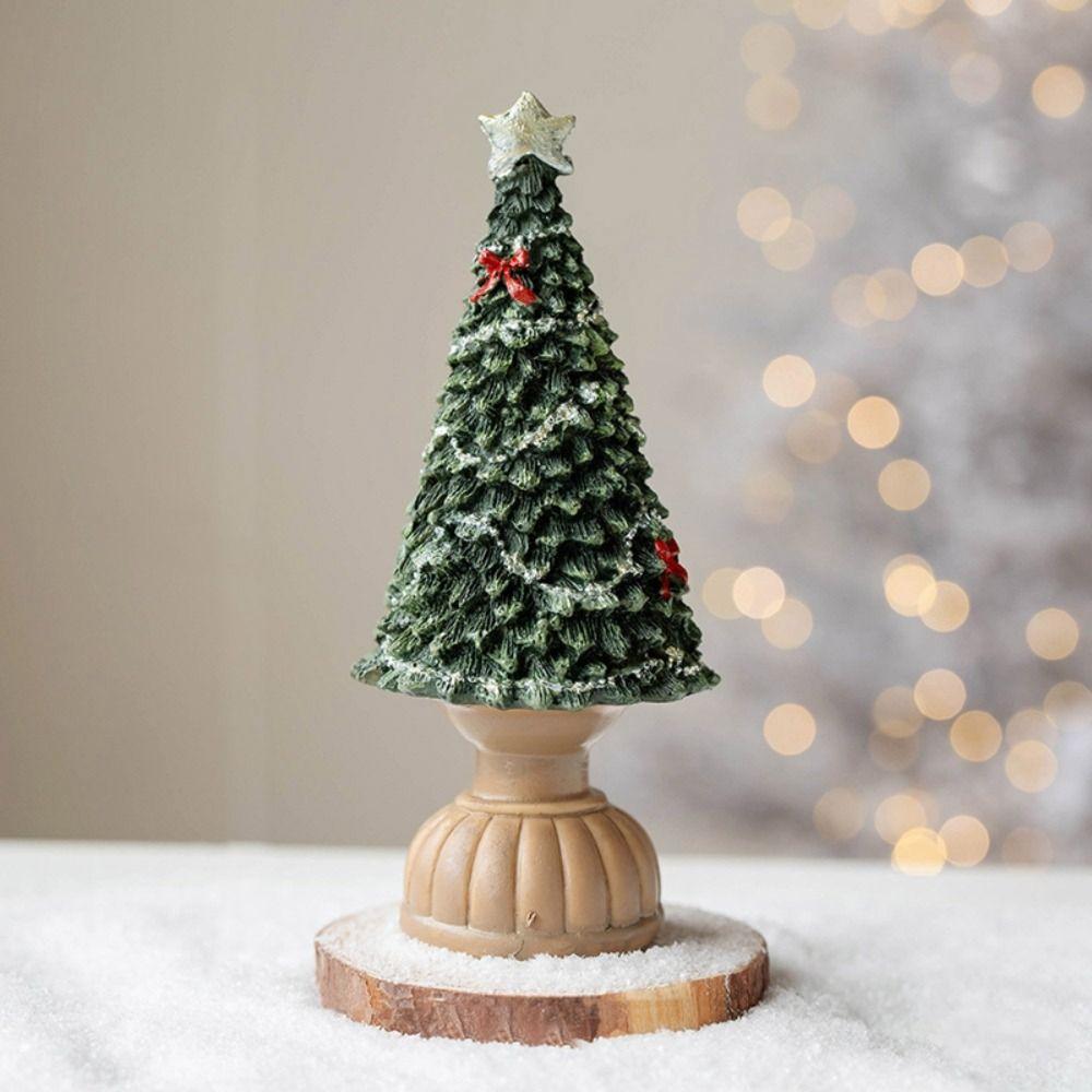 Handmade Mini House Figurine Resin Crafts Desktop Ornament Christmas Decoration