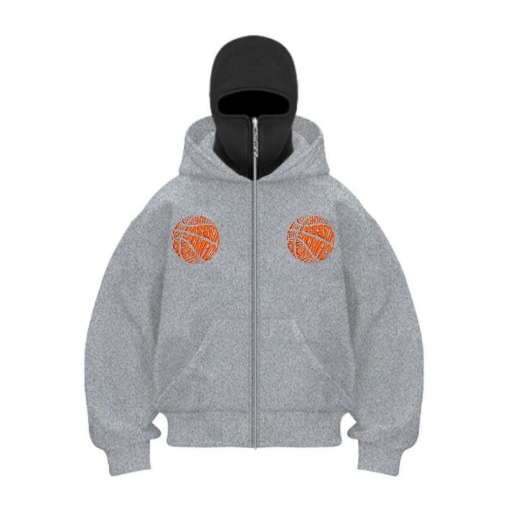 Men's Zipper Hoodie Winter Warm Casual Sweatshirt Y2K Hoodie Mask Zipper Design Sports Jacket Outdoor Activities