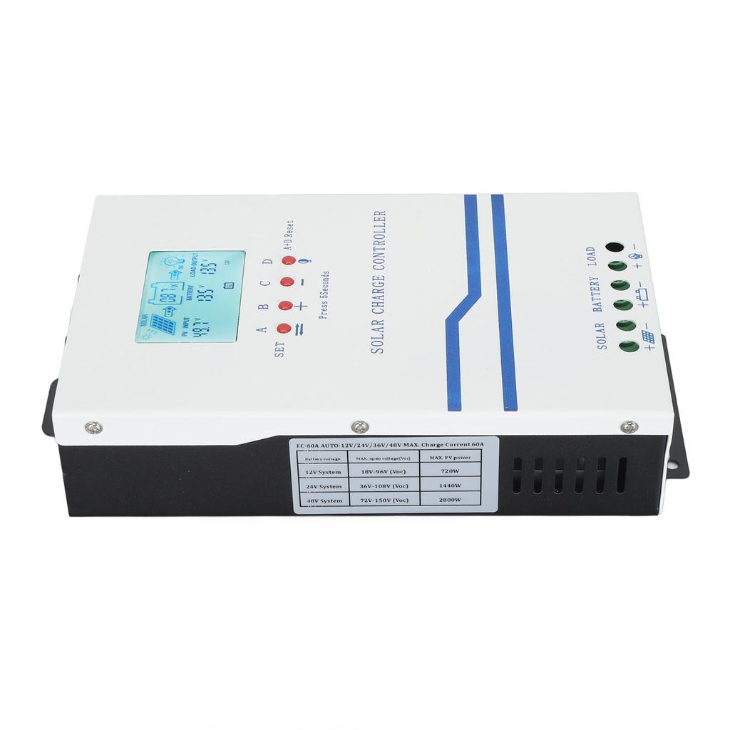 12V 24V 48V 60A Solar Charge Controller LCD Backlight Photovoltaic MPPT Solar Panel Regulator with LED Indicator