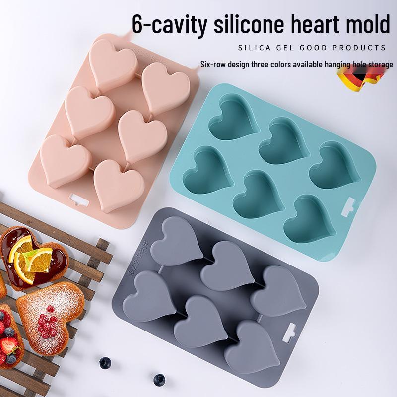 Heart-Shaped Silicone Cake & Muffin Molds - Oven-Safe Baking & Pudding Cups