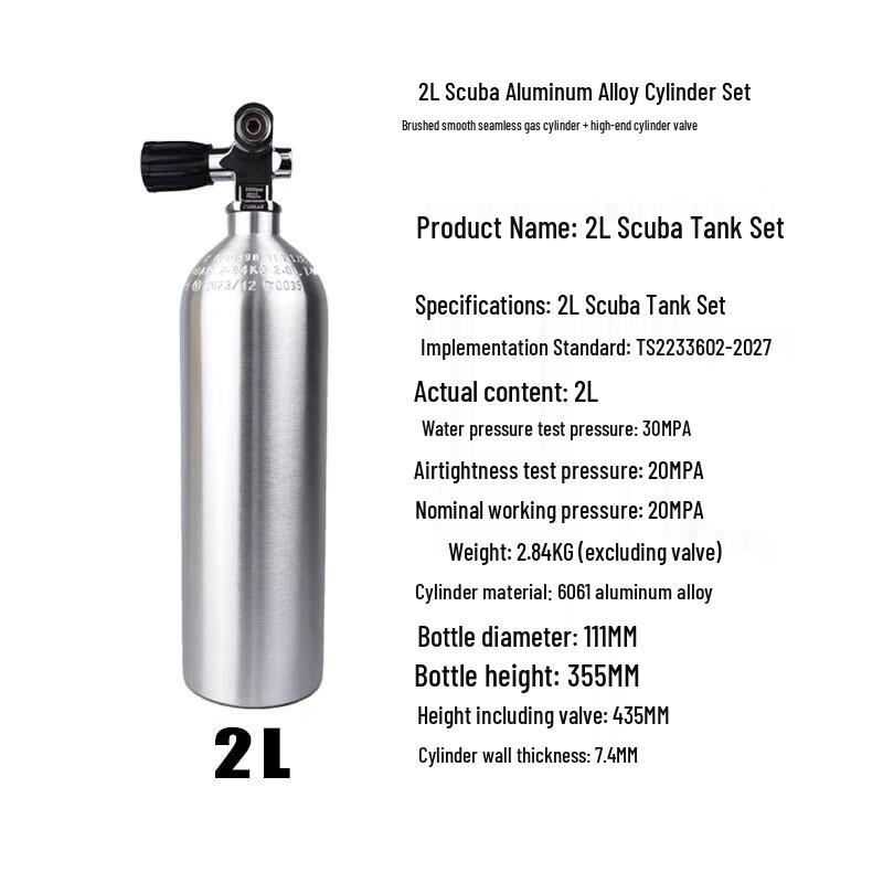 WEZHO 2L Diving Oxygen Tank with Valve
