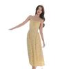 French yellow floral dress small suspender dress women's summer new atmosphere commuter temperament long skirt