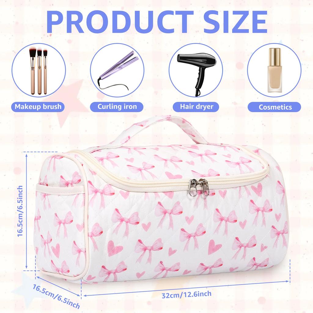 Portable Hair Dryer Storage Bag Dustproof Travel Case Multi-Pocket Dustproof Curling iron Organizer Pouch