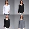 Simple Solid Color Off Shoulder Design Women Long Sleeved Top For Fall Comfort