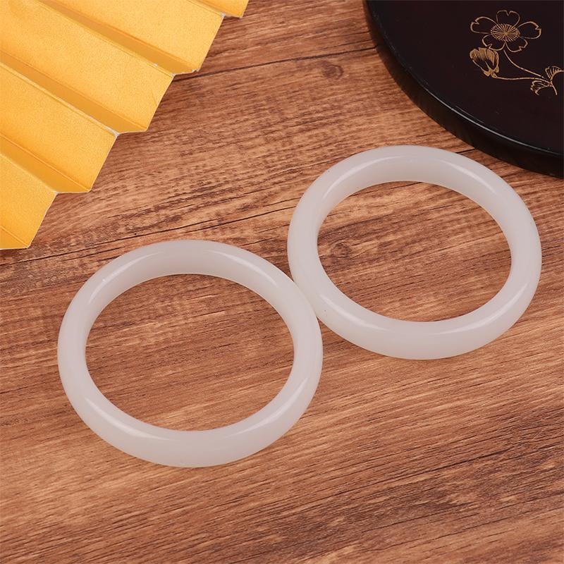 Brățară Bangles Jad Chinezesc Alb Natural Bijuterii Accesorii Femeie Femeie Amuletă Norocoasă Cadou 58-62Mm