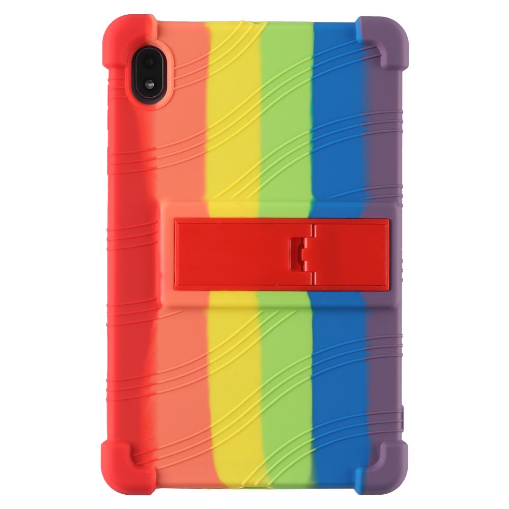 For Lenovo Legion Y700 Case Kickstand Red Blue Rainbow Soft Silicone 4 Corner Protective Tablet Case for Lenovo Legion Y700