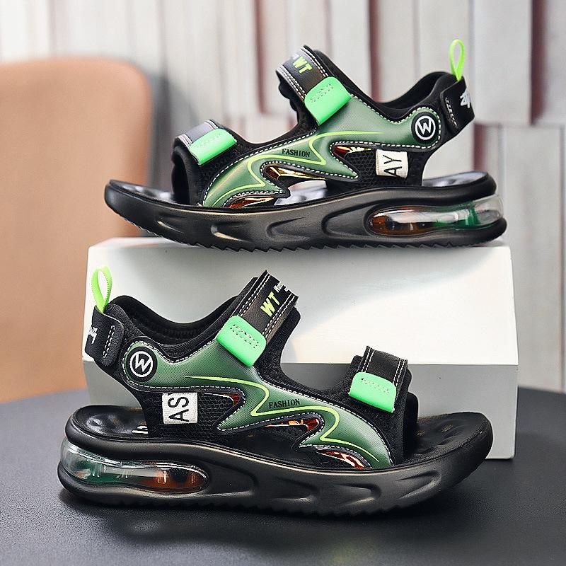 

Summer Boys Sports Sandals, Non-slip Soft Sole Beach Shoes For Middle And Big Kids 38 зелений