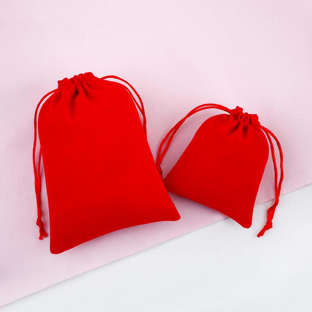 Velvet Drawstring Bag for Jewelry, Earphones, Coins, and Cosmetics Storage