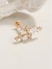 Minimal Piercing 14K Internal Bling Floral Cubic Labret Piercing