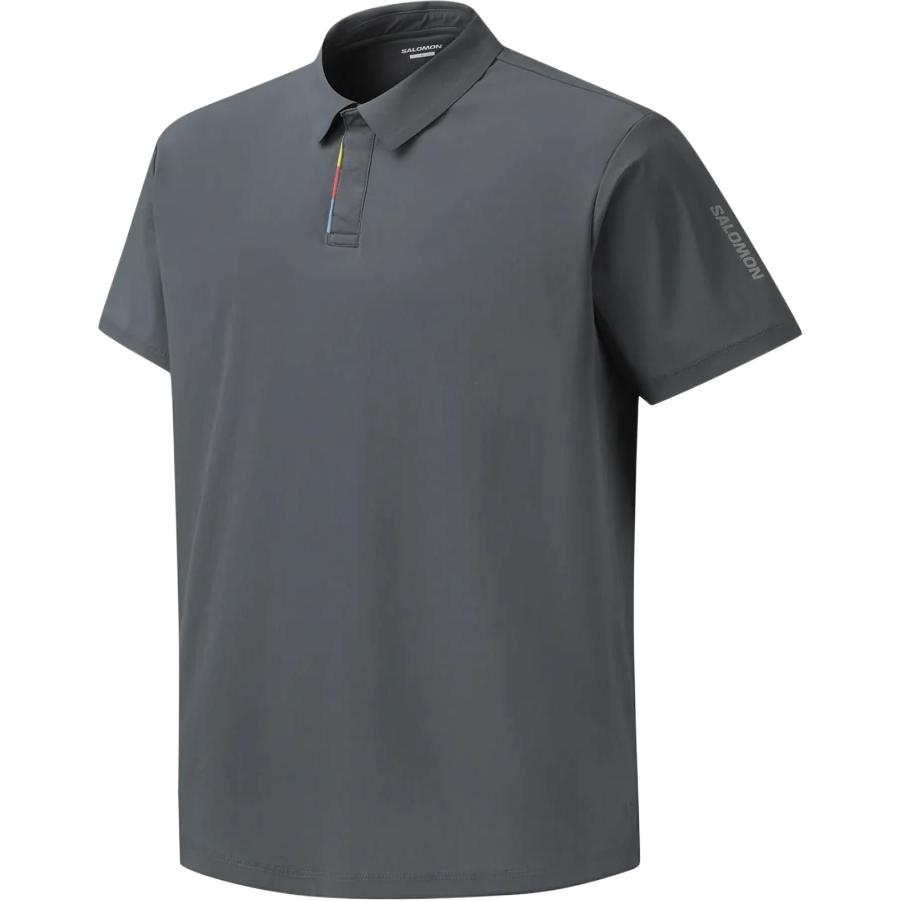 SALOMON Solid Color Letter Short Sleeve Polo Shirt Unisex Tops LD0065200