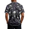 Men's Quick-Dry Neck Short Sleeve T-Shirt with Halloween Print