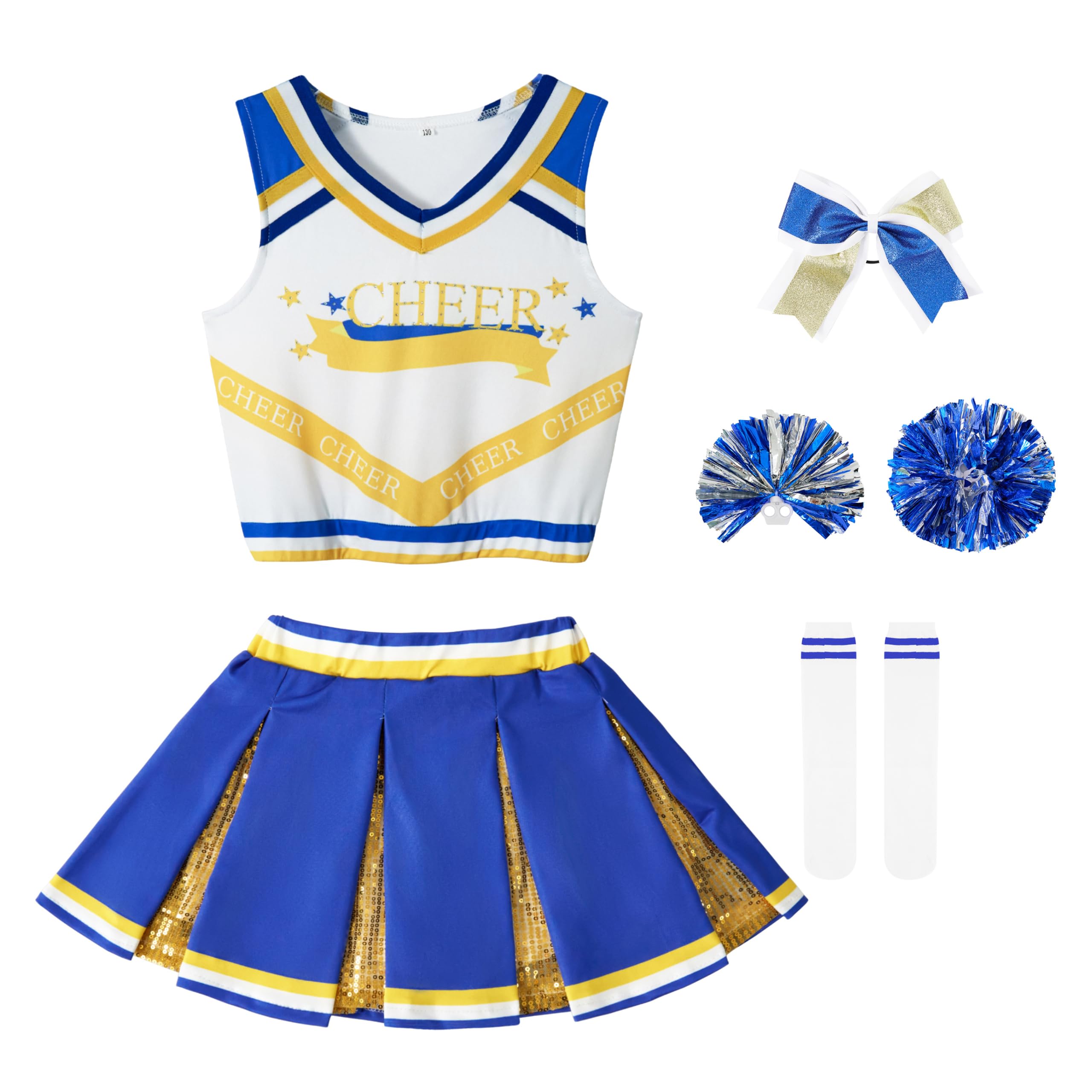 Костюм чирлидера LOLANTA для Хэллоуина, Детский костюм чирлидера для девочек, Костюм для чир-данса, Детский костюм для вечеринок, Поддержки и C