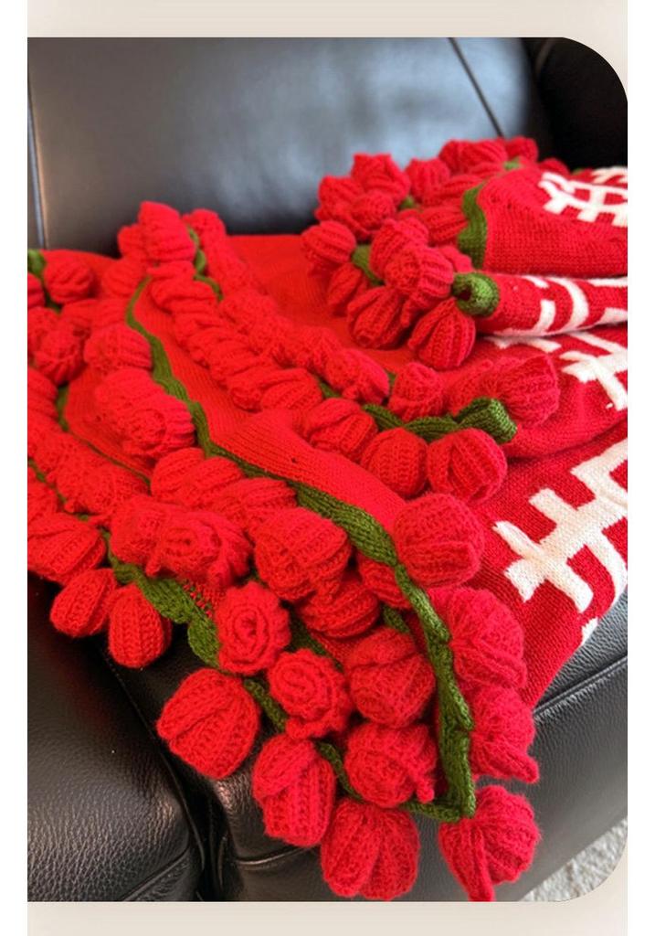 Creative Wedding Double Happiness Rose Flower Bouquet Blanket