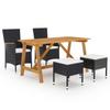 Day and Night - Day and Night 5-Piece Garden Dining Set Black