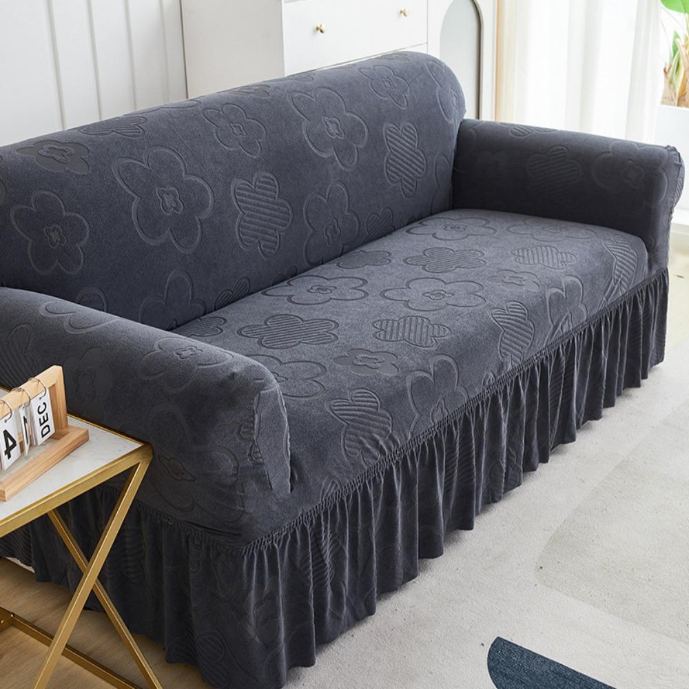 Thickened Skirt Jacquard Sofa Cover Full Coverage Universal Slip Proof Dustproof Sofa Cushion Cover