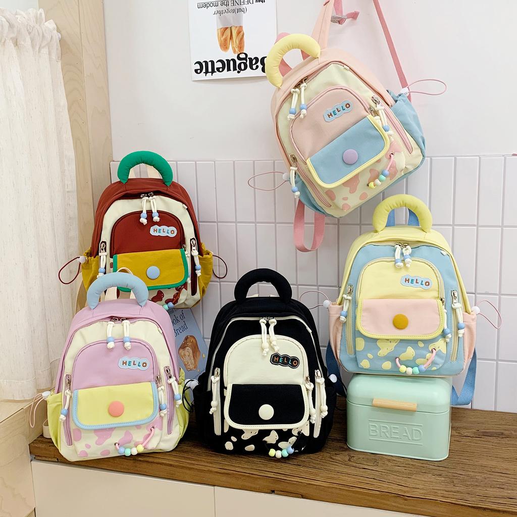 Schoolbag small fresh high-value girl leisure travel backpack contrasting colors versatile middle school students make-up class mini schoolbag