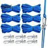 Tent Rope Fastener 4/8/12Pcs Tensioner with Cord Heavy Duty Tie Down Roller Quick Release Tightener Metal Tightening Tool for Camping Tarps,