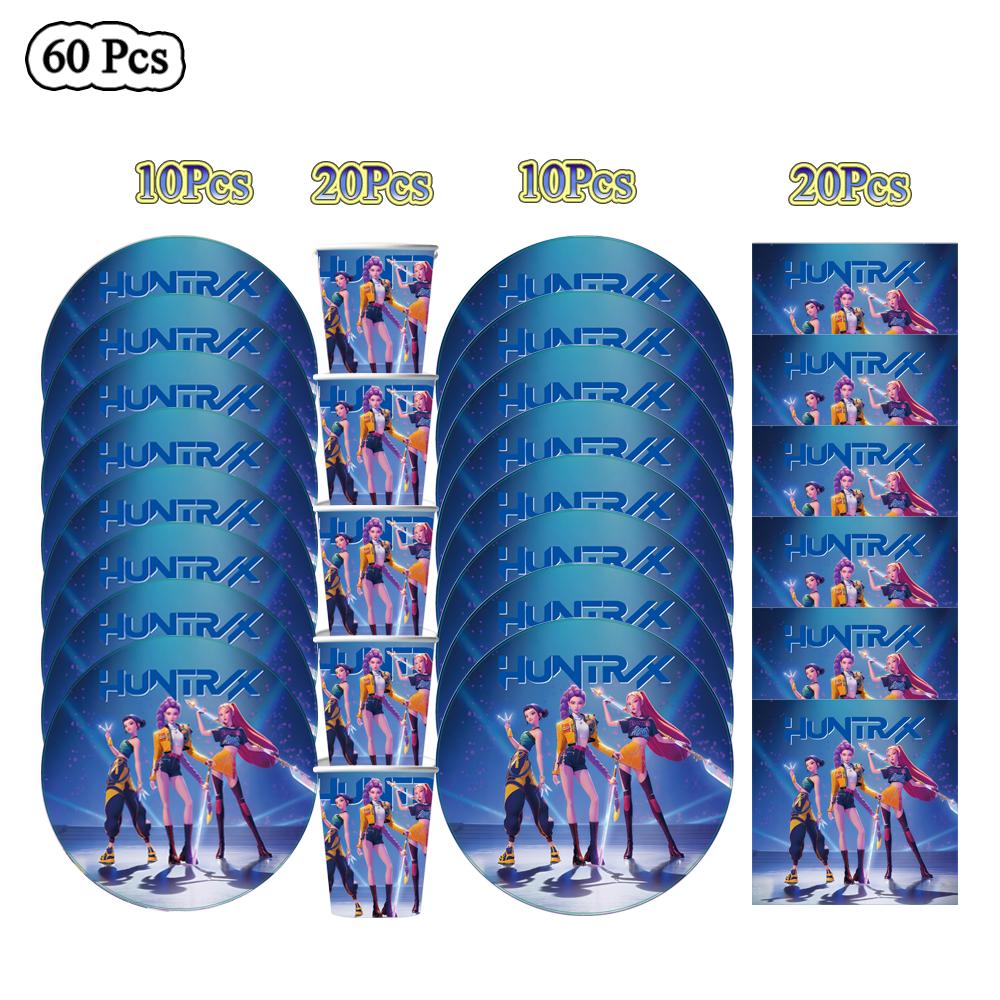 

Kpop Мисливці на Демонів Декор для Вечірки з Дня Народження Корейський Аніме Набір Посуд Скатертина Чашка Куля Топпер для Торта Дитячий Подарунок Приладдя