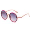 Cute Color-Block Round Kids Sunglasses Gradient Lenses Uv400 Protection Fashionable Shades For Girls 8832